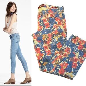 Lucky Brand Floral Pink Charlie Capri 8 29 Botanical Jeans Denim Print